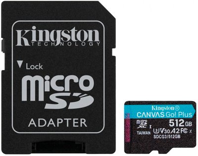 Kingston microSDHC/SDXC Canvas Go Plus 170R A2 U3 V30 Card SD adapter 512Gb F_119827 фото